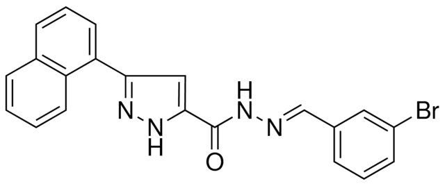 5-NAPHTHALEN-1-YL-2H-PYRAZOLE-3-CARBOXYLIC ACID (3-BROMO-BENZYLIDENE)-HYDRAZIDE