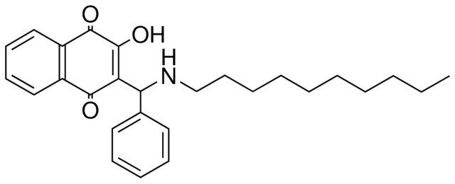 Q 14 3-(ALPHA-(DECYLAMINO)BENZYL)-2-HYDROXY-1,4-NAPHTHOQUINONE