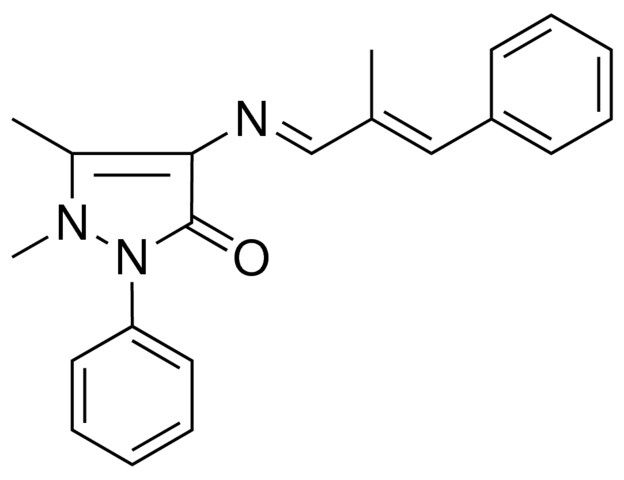 1,5-DI-ME-4-((2-ME-3-PH-2-PROPENYLIDENE)AMINO)-2-PH-1,2-DIHYDRO-3H-PYRAZOL-3-ONE