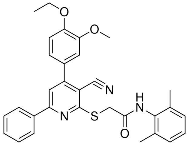 2-{[3-CYANO-4-(4-ETHOXY-3-METHOXYPHENYL)-6-PHENYL-2-PYRIDINYL]SULFANYL}-N-(2,6-DIMETHYLPHENYL)ACETAMIDE