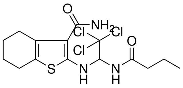 2-{[1-(BUTYRYLAMINO)-2,2,2-TRICHLOROETHYL]AMINO}-4,5,6,7-TETRAHYDRO-1-BENZOTHIOPHENE-3-CARBOXAMIDE