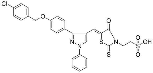 2-{(5Z)-5-[(3-{4-[(4-CHLOROBENZYL)OXY]PHENYL}-1-PHENYL-1H-PYRAZOL-4-YL)METHYLENE]-4-OXO-2-THIOXO-1,3-THIAZOLIDIN-3-YL}ETHANESULFONIC ACID