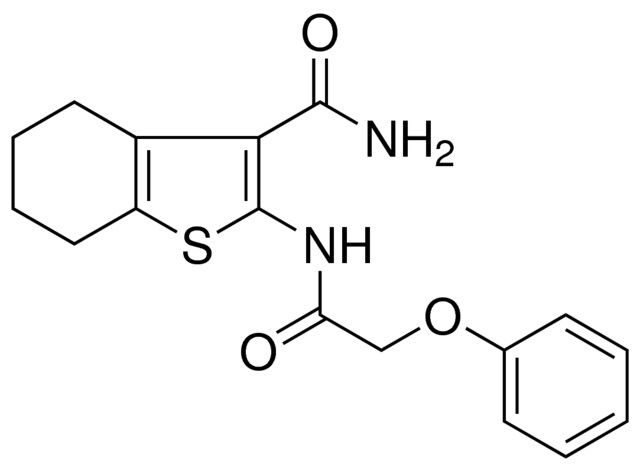 2-(2-PHENOXY-ACETYLAMINO)-4,5,6,7-4H-BENZO(B)THIOPHENE-3-CARBOXYLIC ACID AMIDE