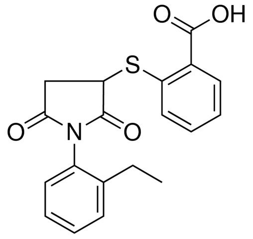 2-(1-(2-ETHYL-PHENYL)-2,5-DIOXO-PYRROLIDIN-3-YLSULFANYL)-BENZOIC ACID