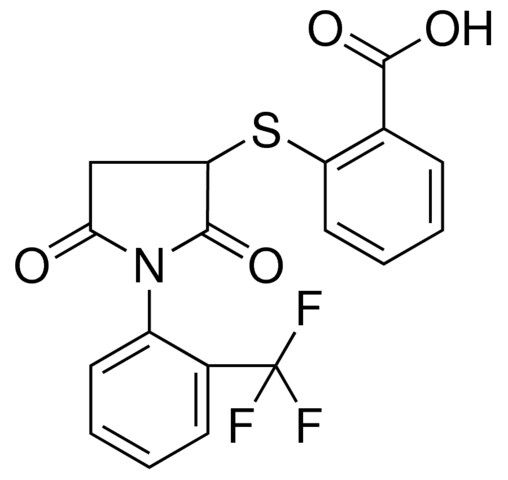 2-(2,5-DIOXO-1-(2-TRIFLUOROMETHYL-PHENYL)-PYRROLIDIN-3-YLSULFANYL)-BENZOIC ACID