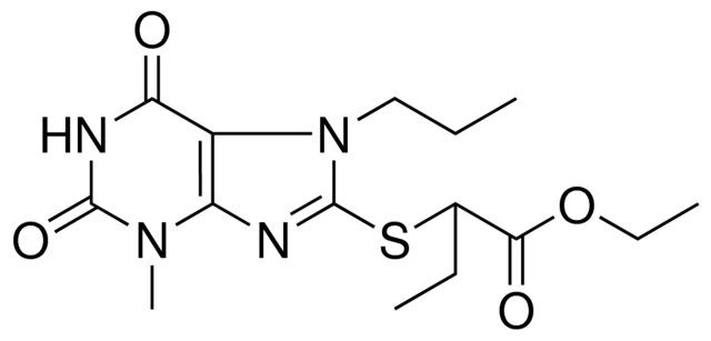 2-(3-ME-2,6-DIOXO-7-PR-2,3,6,7-4H-1H-PURIN-8-YLSULFANYL)-BUTYRIC ACID ET ESTER