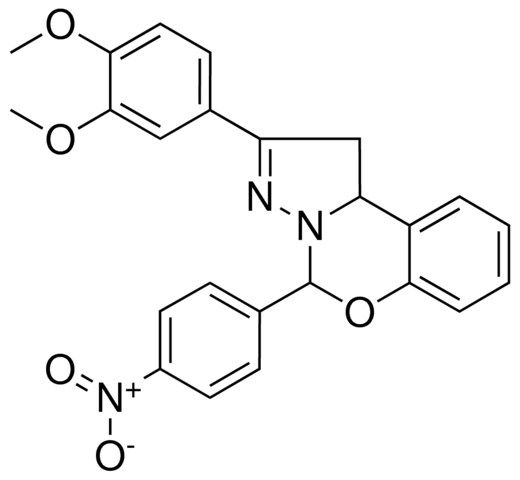 2-(3,4-DI-MEO-PH)-5-(4-NITROPHENYL)-1,10B-DIHYDROPYRAZOLO(1,5-C)(1,3)BENZOXAZINE