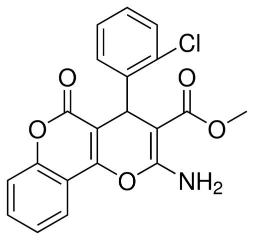 2-AMINO-4-(2-CL-PH)-5-OXO-4H,5H-PYRANO(3,2-C)CHROMENE-3-CARBOXYLIC ACID ME ESTER