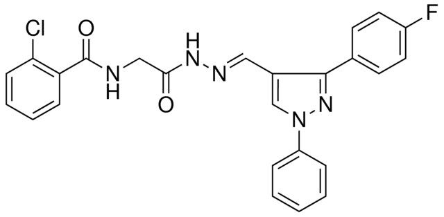 2-CHLORO-N-[2-((2E)-2-{[3-(4-FLUOROPHENYL)-1-PHENYL-1H-PYRAZOL-4-YL]METHYLENE}HYDRAZINO)-2-OXOETHYL]BENZAMIDE