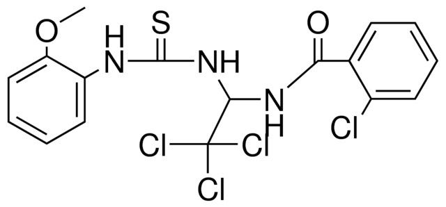 2-CHLORO-N-(2,2,2-TRICHLORO-1-(3-(2-METHOXY-PHENYL)-THIOUREIDO)-ETHYL)-BENZAMIDE