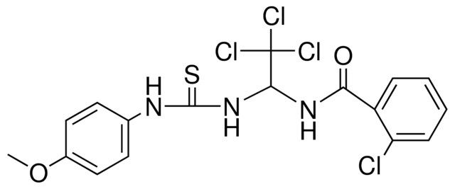 2-CHLORO-N-(2,2,2-TRICHLORO-1-(3-(4-METHOXY-PHENYL)-THIOUREIDO)-ETHYL)-BENZAMIDE