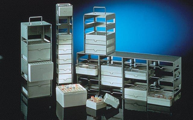 Cryogenic storage rack, stainless steel