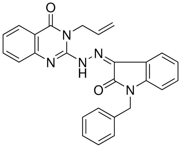 (3Z)-1-BENZYL-1H-INDOLE-2,3-DIONE 3-[(3-ALLYL-4-OXO-3,4-DIHYDRO-2-QUINAZOLINYL)HYDRAZONE]