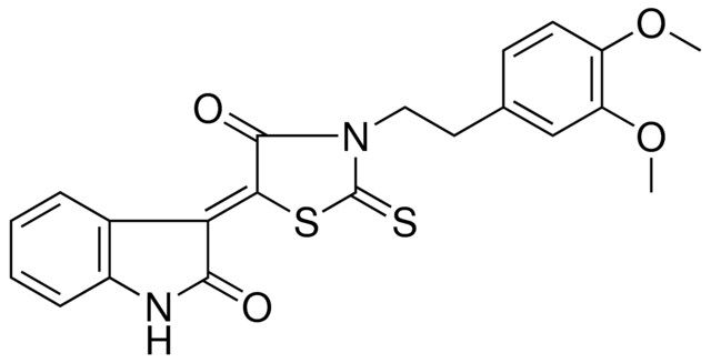 (3Z)-3-{3-[2-(3,4-DIMETHOXYPHENYL)ETHYL]-4-OXO-2-THIOXO-1,3-THIAZOLIDIN-5-YLIDENE}-1,3-DIHYDRO-2H-INDOL-2-ONE